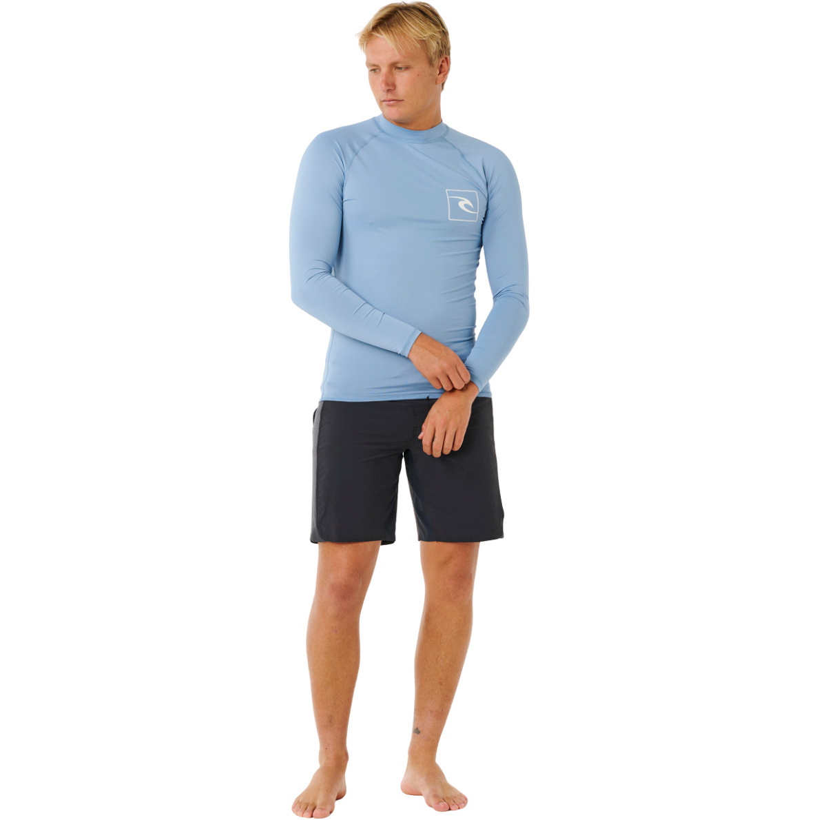 2026 Rip Curl Mens Streamline UPF Long Sleeve Rash Vest 171MRV - Faded Denim